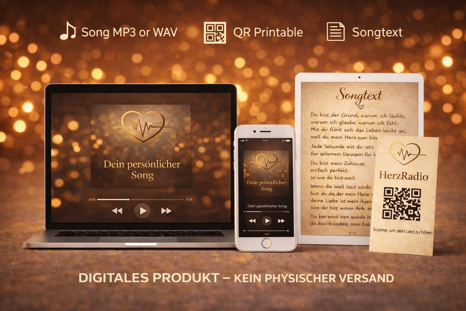 💎 Premium Bundle: 5 personalisierte Lieder – Das exklusivste Geschenk voller Emotionen