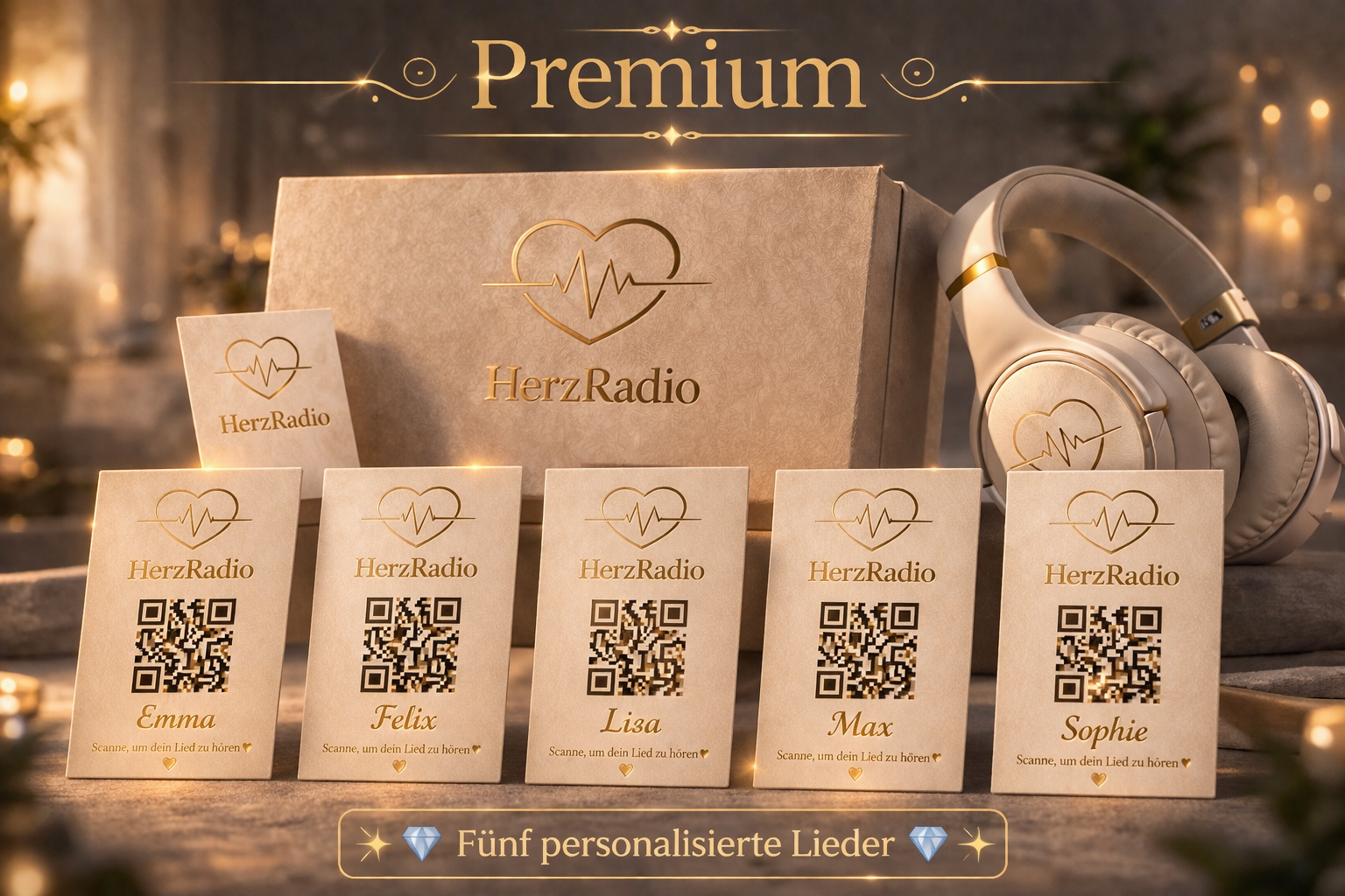 💎 Premium Bundle: 5 personalisierte Lieder – Das exklusivste Geschenk voller Emotionen